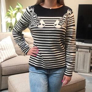 Parkhurst Angora Zebra Print Sweater Size L